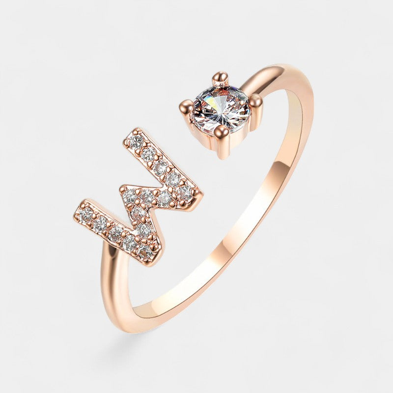 Virelle-Ring-Virelle Ring - Initial letter ring fashion met zirconia