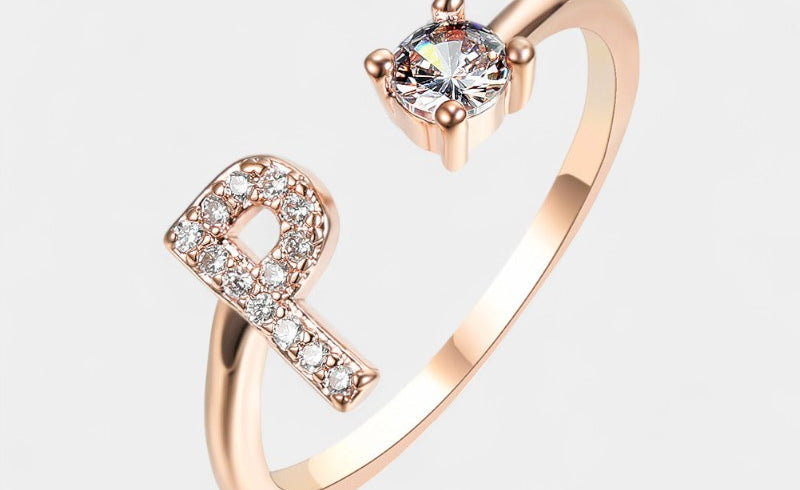 Virelle-Ring-Virelle Ring - Initial letter ring fashion met zirconia