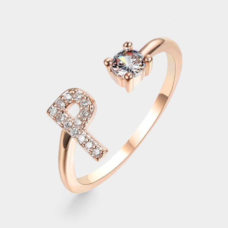 Virelle-Ring-Virelle Ring - Initial letter ring fashion met zirconia