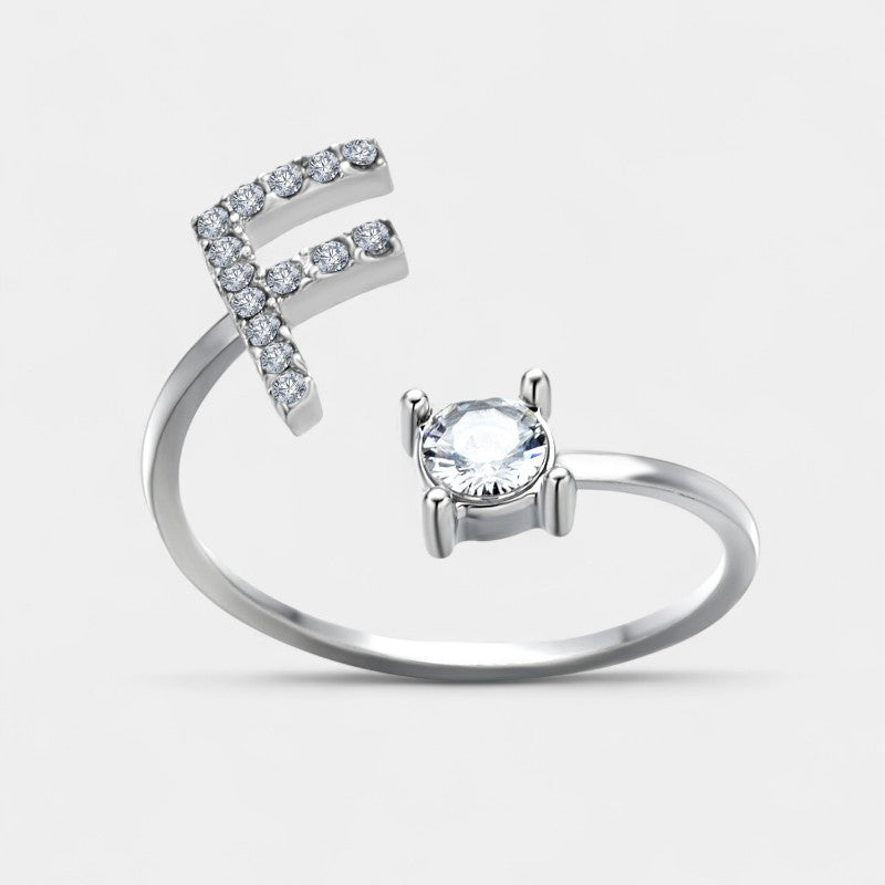 Virelle-Ring-Virelle Ring - Initial letter ring fashion met zirconia