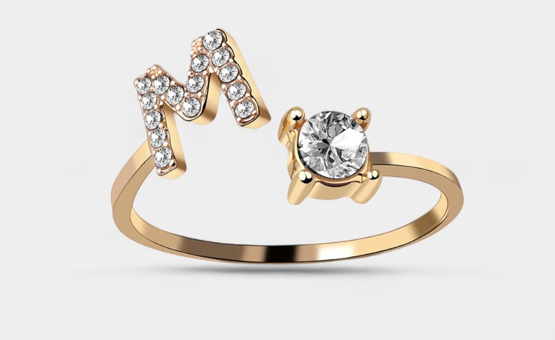 Virelle-Ring-Virelle Ring - Initial letter ring fashion met zirconia