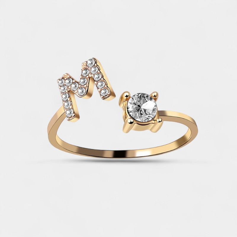 Virelle-Ring-Virelle Ring - Initial letter ring fashion met zirconia