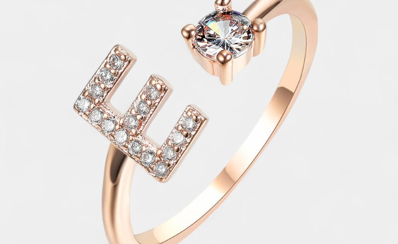 Virelle-Ring-Virelle Ring - Initial letter ring fashion met zirconia