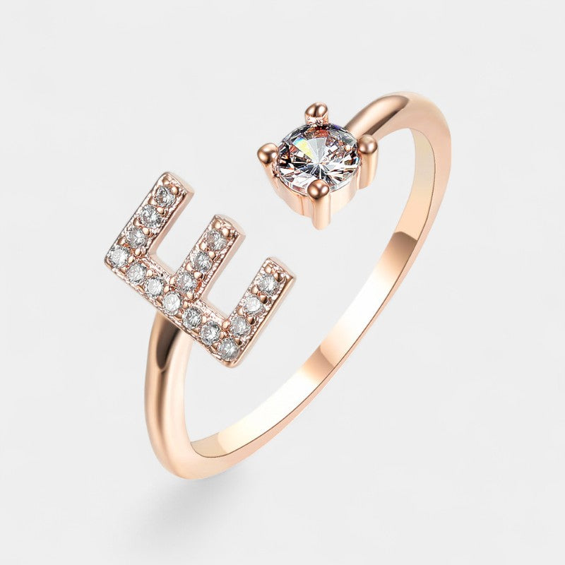 Virelle-Ring-Virelle Ring - Initial letter ring fashion met zirconia