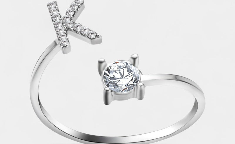 Virelle-Ring-Virelle Ring - Initial letter ring fashion met zirconia