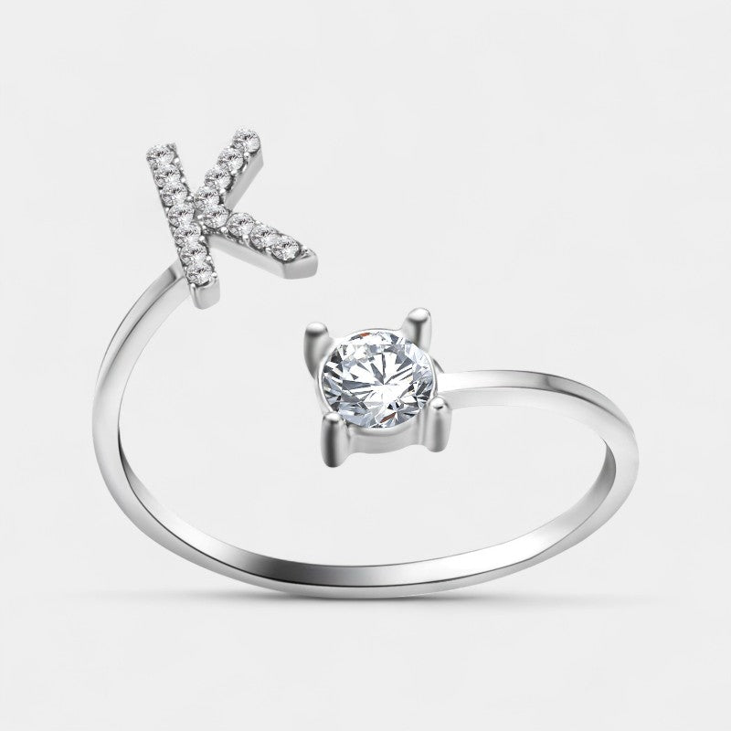 Virelle-Ring-Virelle Ring - Initial letter ring fashion met zirconia