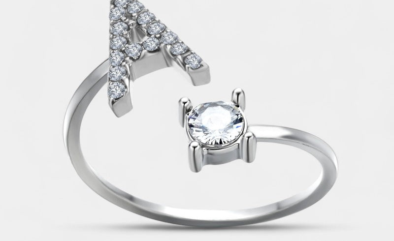 Virelle-Ring-Virelle Ring - Initial letter ring fashion met zirconia