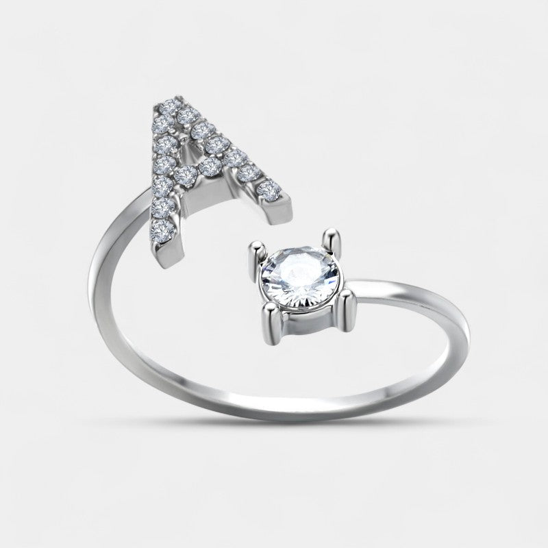 Virelle-Ring-Virelle Ring - Initial letter ring fashion met zirconia