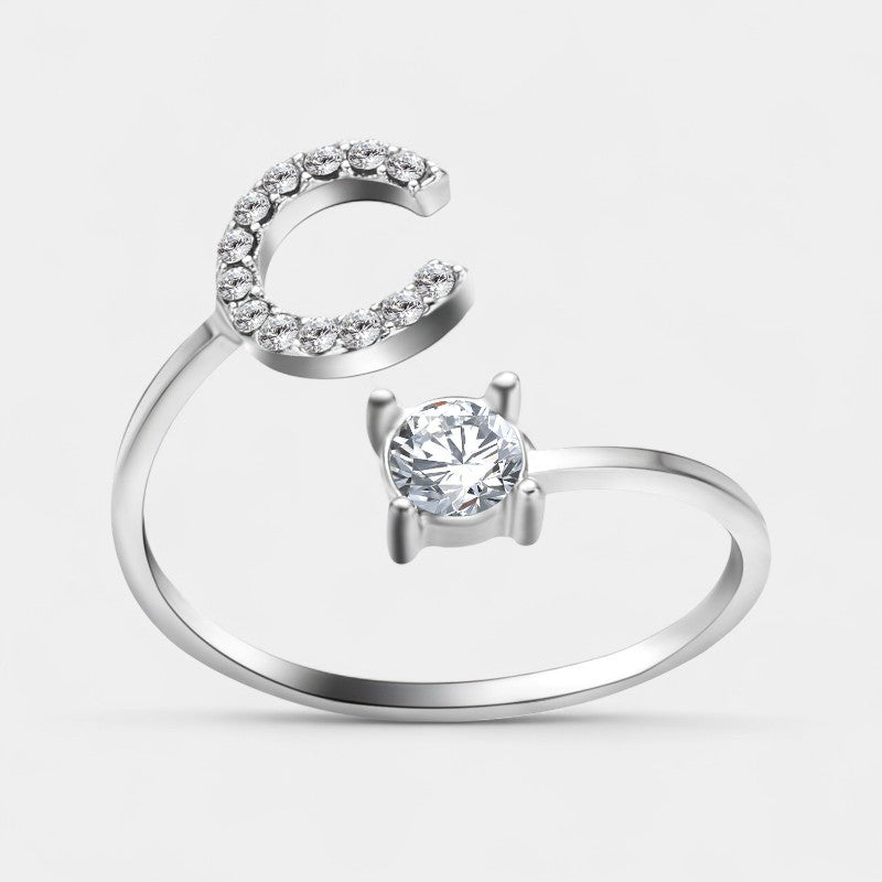 Virelle-Ring-Virelle Ring - Initial letter ring fashion met zirconia