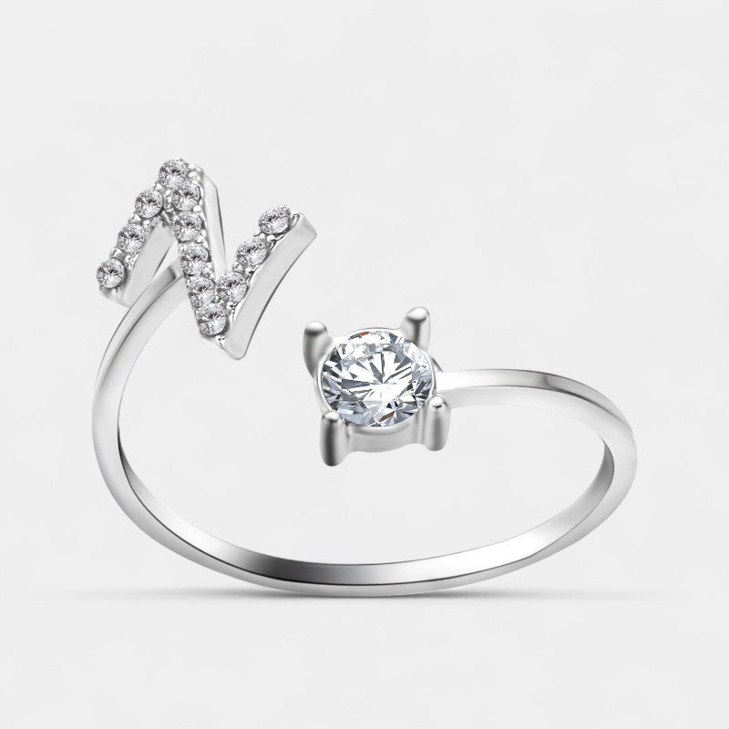 Virelle-Ring-Virelle Ring - Initial letter ring fashion met zirconia