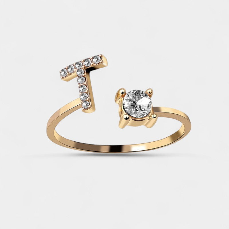 Virelle-Ring-Virelle Ring - Initial letter ring fashion met zirconia