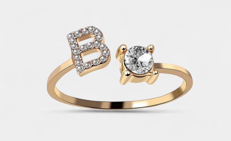 Virelle-Ring-Virelle Ring - Initial letter ring fashion met zirconia