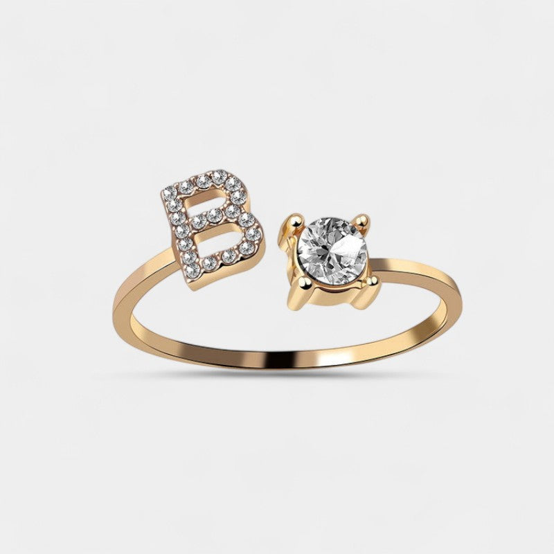 Virelle-Ring-Virelle Ring - Initial letter ring fashion met zirconia