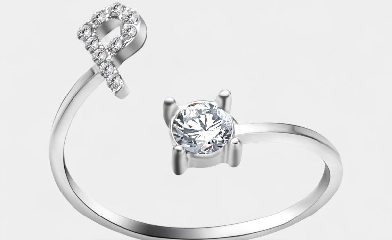 Virelle-Ring-Virelle Ring - Initial letter ring fashion met zirconia