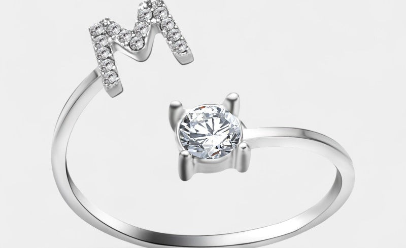 Virelle-Ring-Virelle Ring - Initial letter ring fashion met zirconia