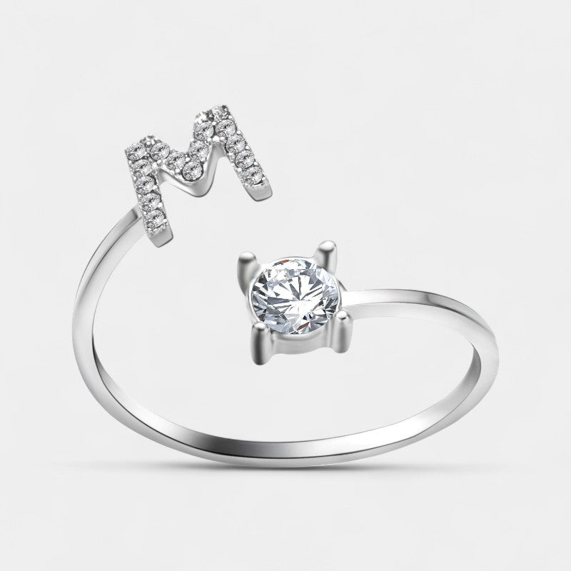 Virelle-Ring-Virelle Ring - Initial letter ring fashion met zirconia