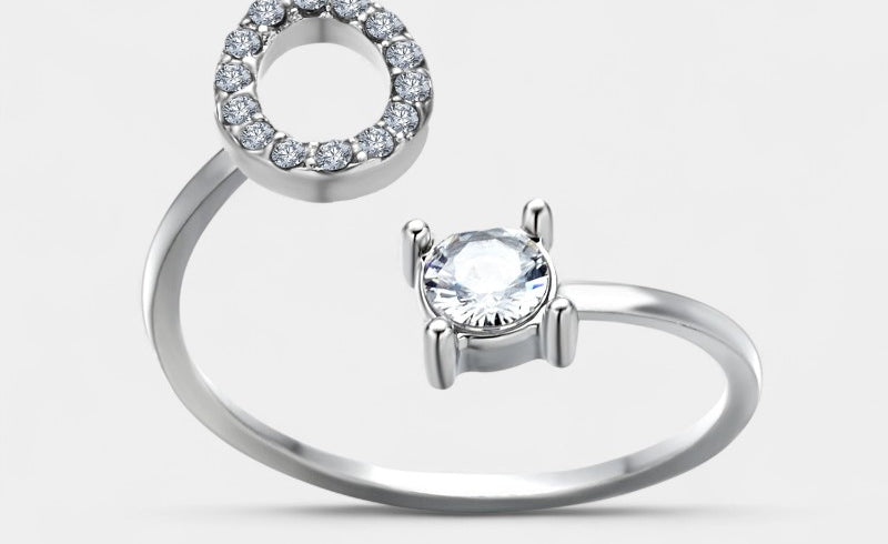 Virelle-Ring-Virelle Ring - Initial letter ring fashion met zirconia