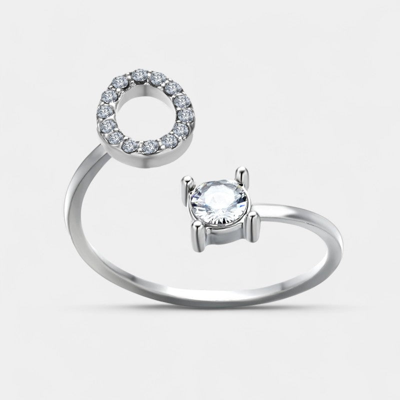 Virelle-Ring-Virelle Ring - Initial letter ring fashion met zirconia