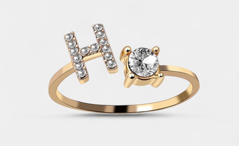 Virelle-Ring-Virelle Ring - Initial letter ring fashion met zirconia