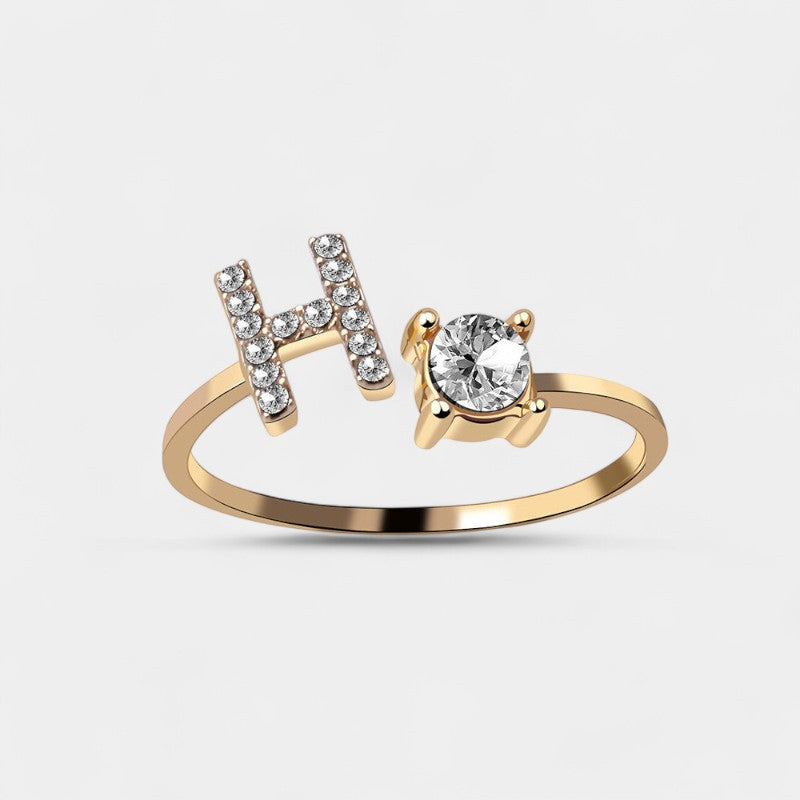 Virelle-Ring-Virelle Ring - Initial letter ring fashion met zirconia