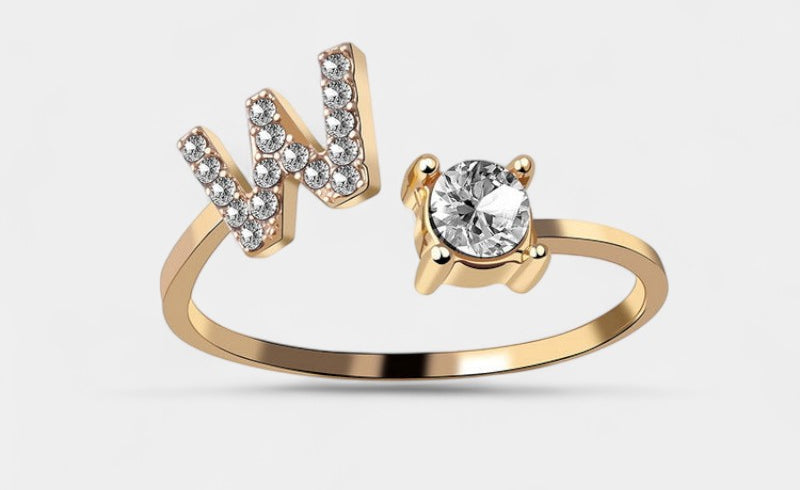 Virelle-Ring-Virelle Ring - Initial letter ring fashion met zirconia