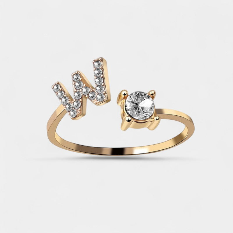 Virelle-Ring-Virelle Ring - Initial letter ring fashion met zirconia