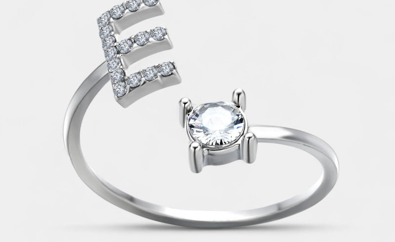 Virelle-Ring-Virelle Ring - Initial letter ring fashion met zirconia