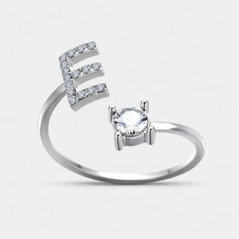Virelle-Ring-Virelle Ring - Initial letter ring fashion met zirconia