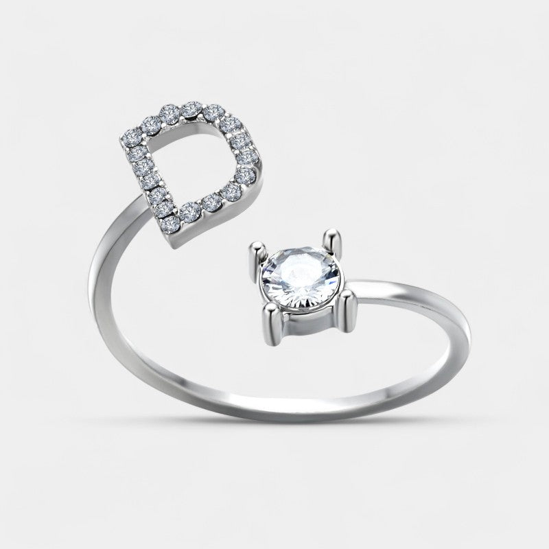Virelle-Ring-Virelle Ring - Initial letter ring fashion met zirconia