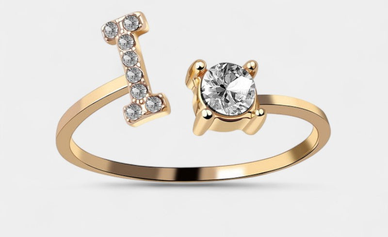Virelle-Ring-Virelle Ring - Initial letter ring fashion met zirconia