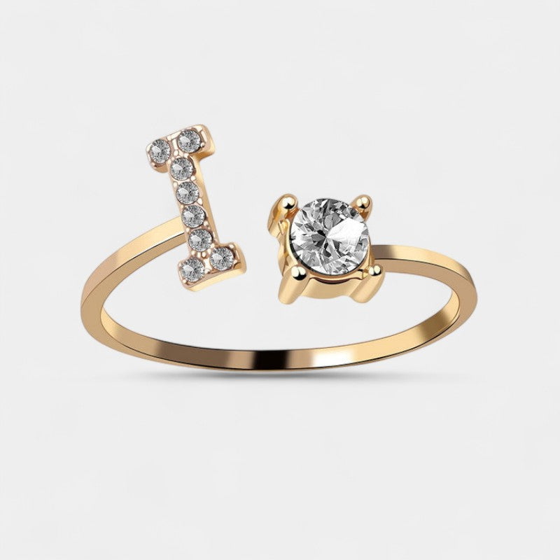 Virelle-Ring-Virelle Ring - Initial letter ring fashion met zirconia