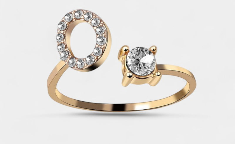 Virelle-Ring-Virelle Ring - Initial letter ring fashion met zirconia