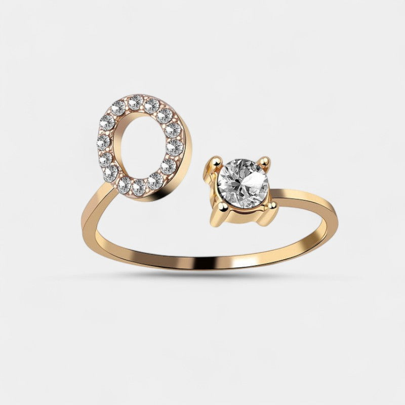 Virelle-Ring-Virelle Ring - Initial letter ring fashion met zirconia