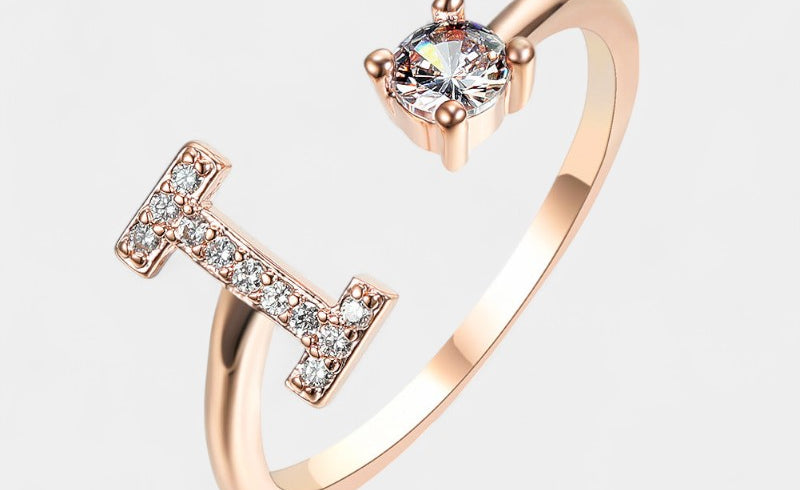 Virelle-Ring-Virelle Ring - Initial letter ring fashion met zirconia