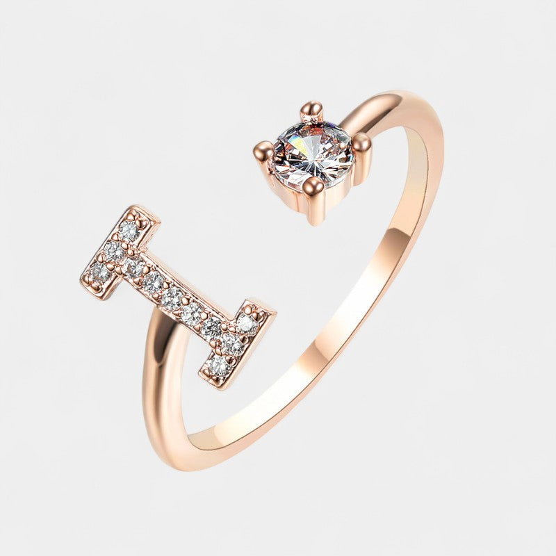 Virelle-Ring-Virelle Ring - Initial letter ring fashion met zirconia