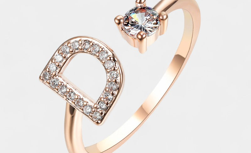 Virelle-Ring-Virelle Ring - Initial letter ring fashion met zirconia