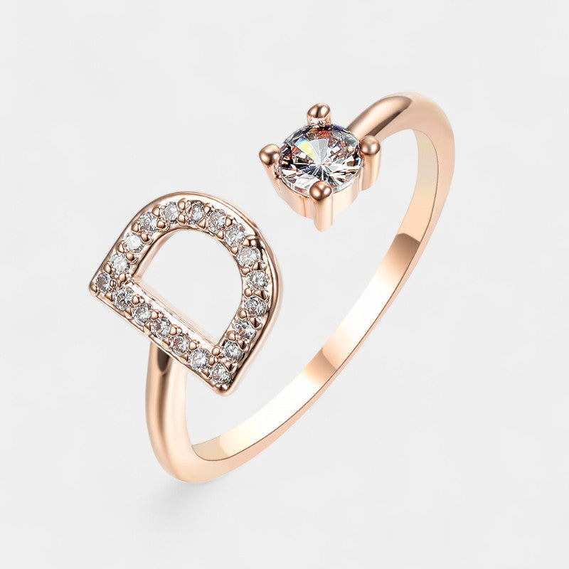 Virelle-Ring-Virelle Ring - Initial letter ring fashion met zirconia