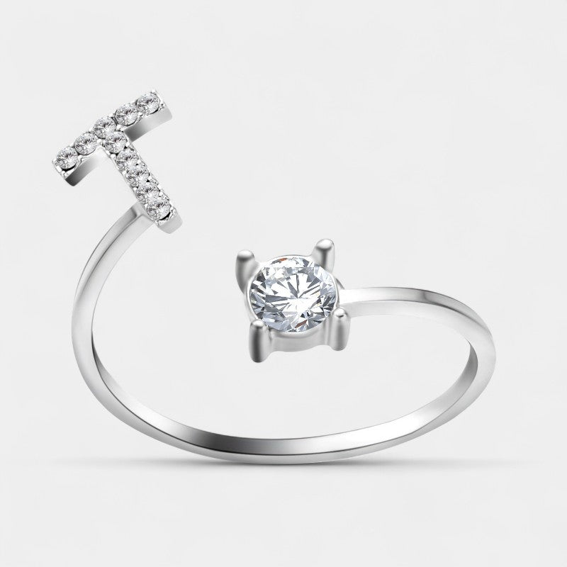 Virelle-Ring-Virelle Ring - Initial letter ring fashion met zirconia