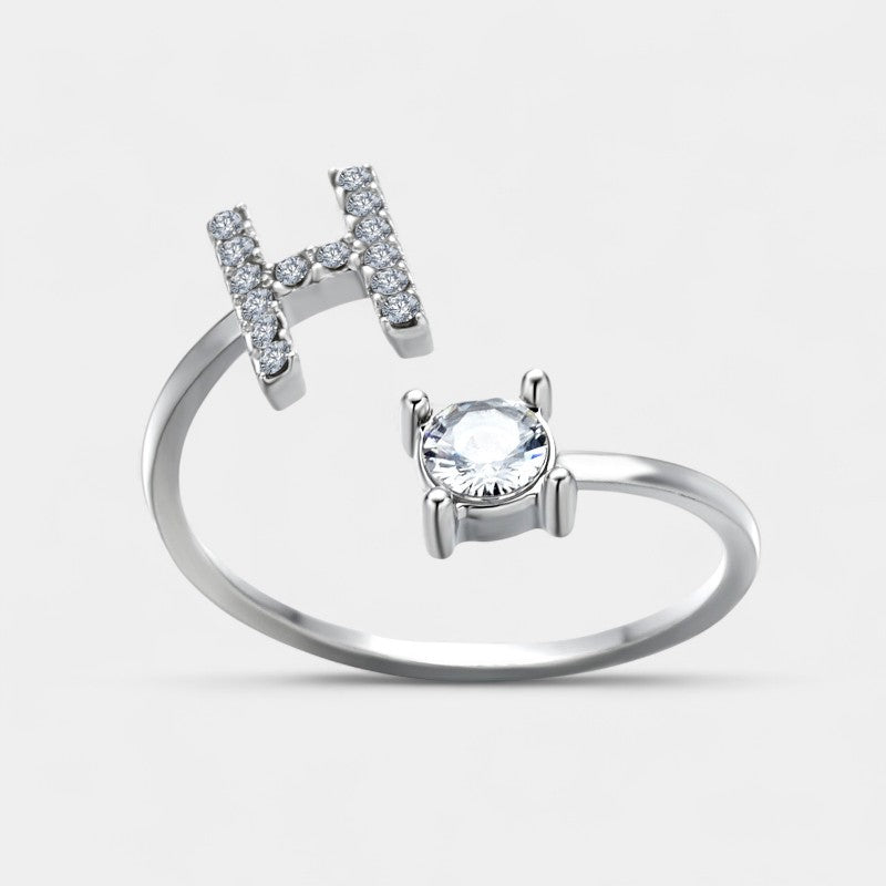 Virelle-Ring-Virelle Ring - Initial letter ring fashion met zirconia