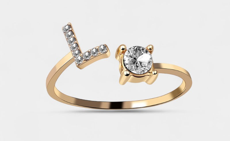 Virelle-Ring-Virelle Ring - Initial letter ring fashion met zirconia