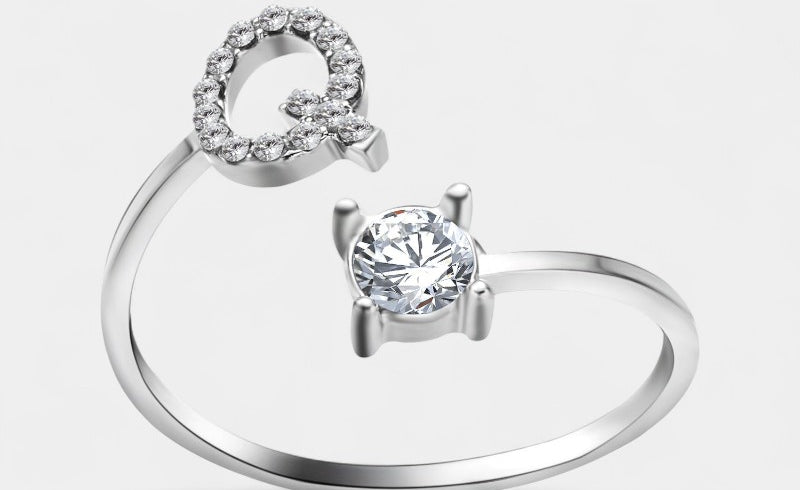 Virelle-Ring-Virelle Ring - Initial letter ring fashion met zirconia