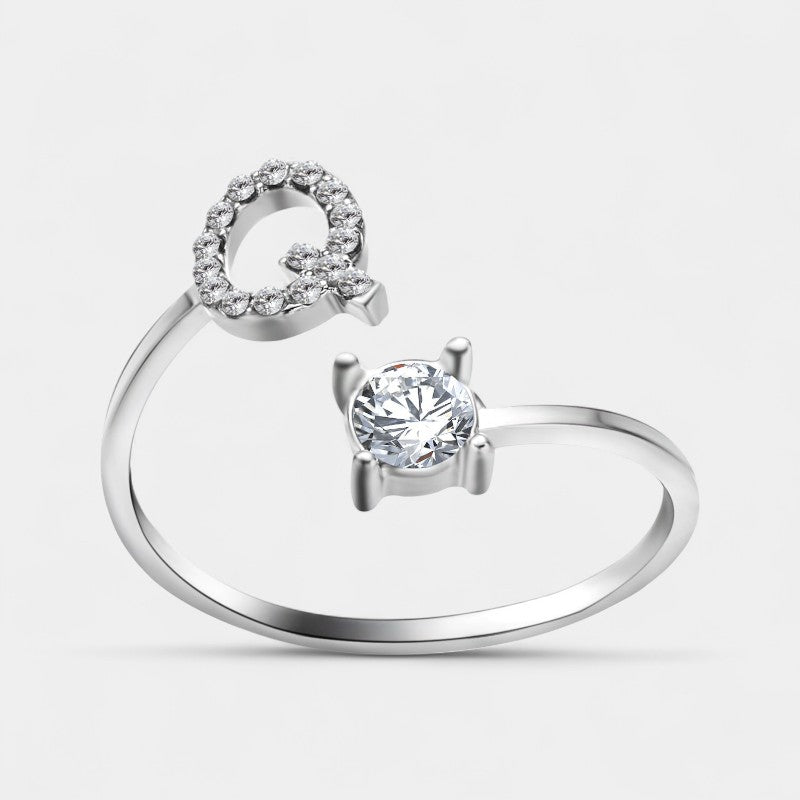 Virelle-Ring-Virelle Ring - Initial letter ring fashion met zirconia