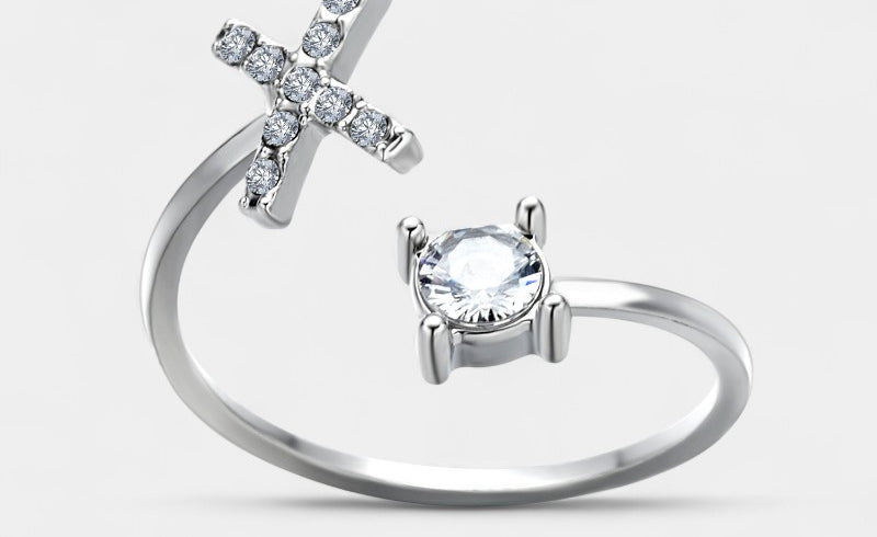 Virelle-Ring-Virelle Ring - Initial letter ring fashion met zirconia