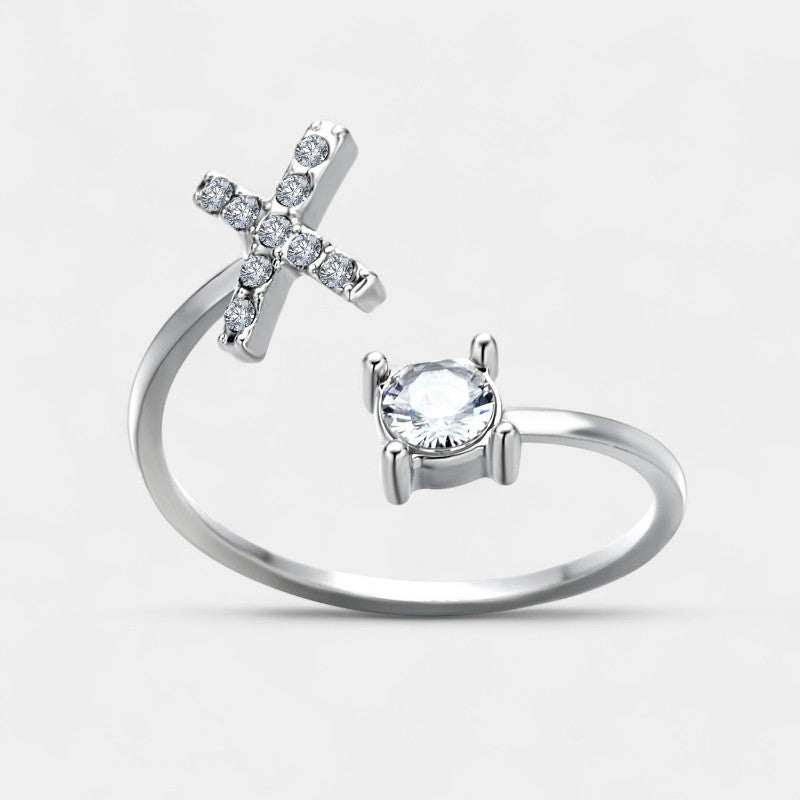 Virelle-Ring-Virelle Ring - Initial letter ring fashion met zirconia