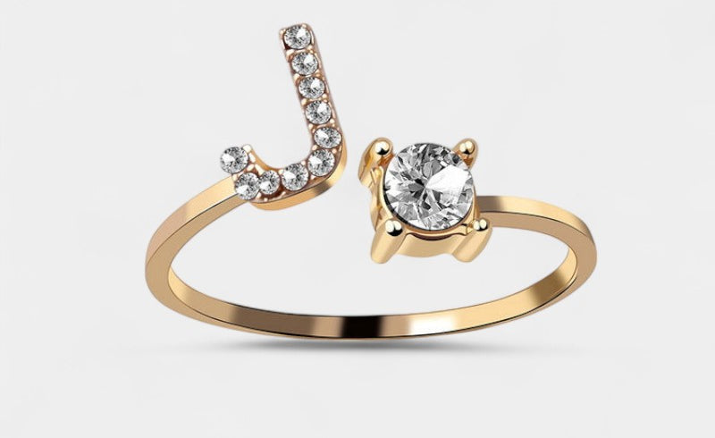 Virelle-Ring-Virelle Ring - Initial letter ring fashion met zirconia