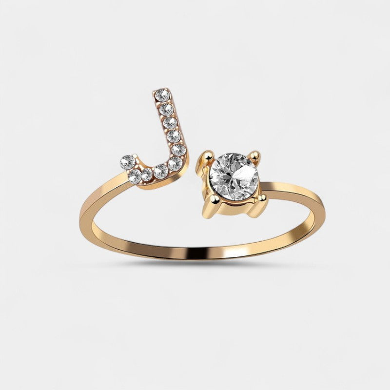 Virelle-Ring-Virelle Ring - Initial letter ring fashion met zirconia