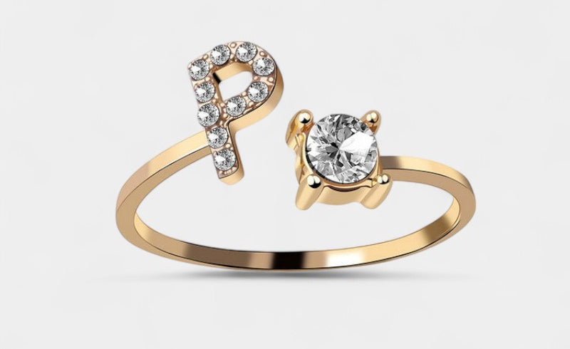 Virelle-Ring-Virelle Ring - Initial letter ring fashion met zirconia