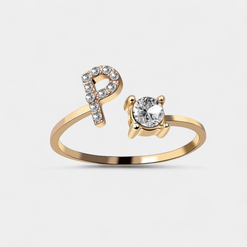 Virelle-Ring-Virelle Ring - Initial letter ring fashion met zirconia