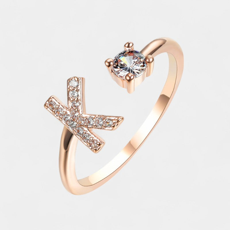 Virelle-Ring-Virelle Ring - Initial letter ring fashion met zirconia