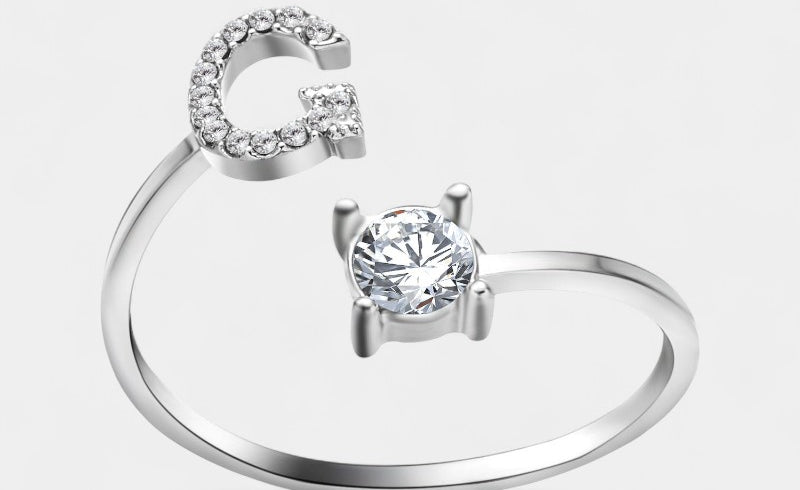 Virelle-Ring-Virelle Ring - Initial letter ring fashion met zirconia